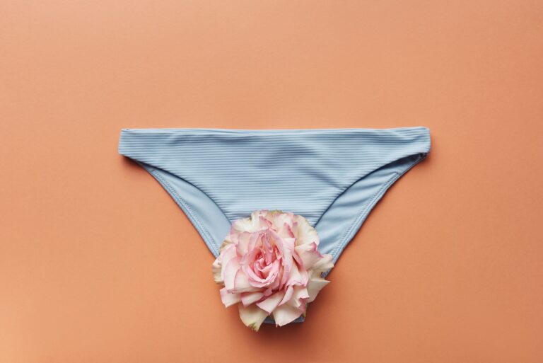 White Panty With Pink Flower Accent